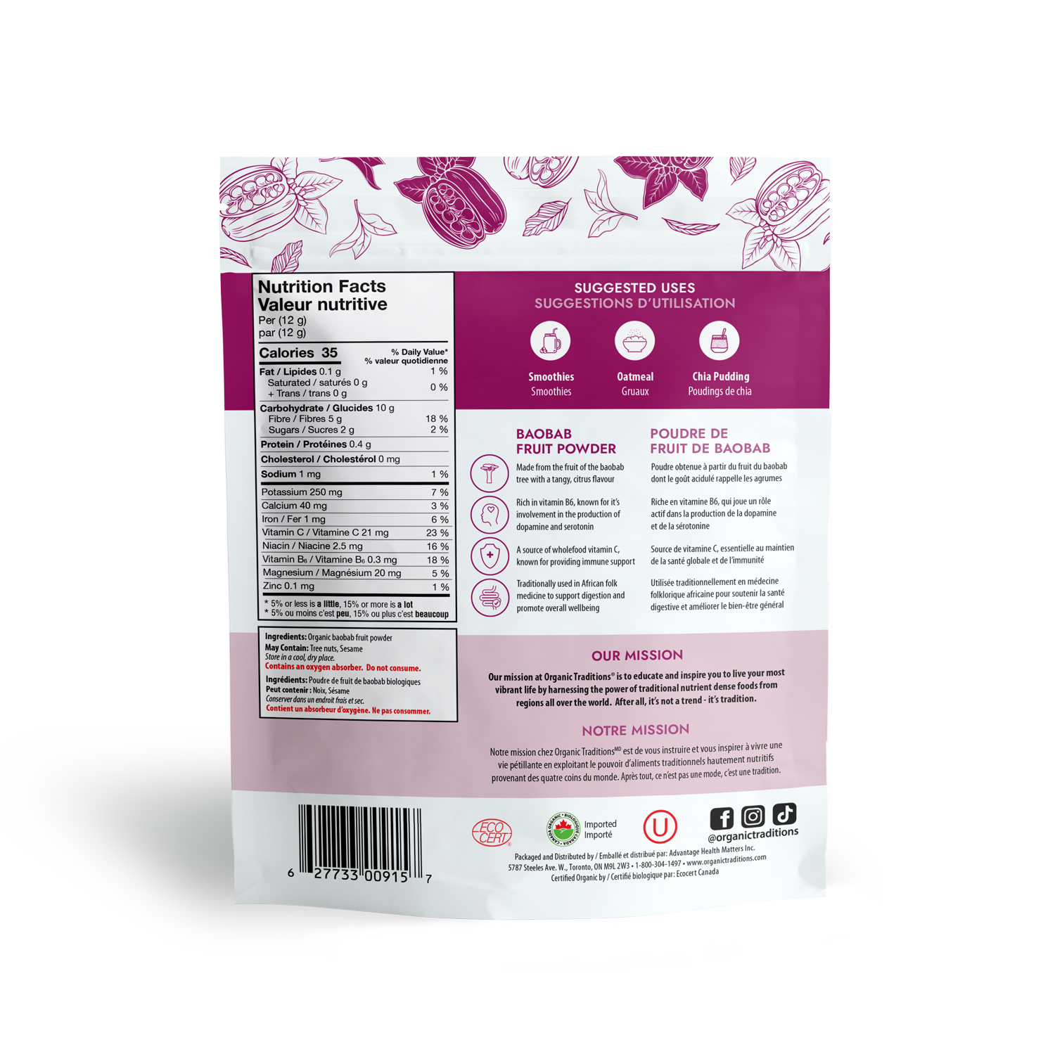 Organic Baobab Fruit Powder
