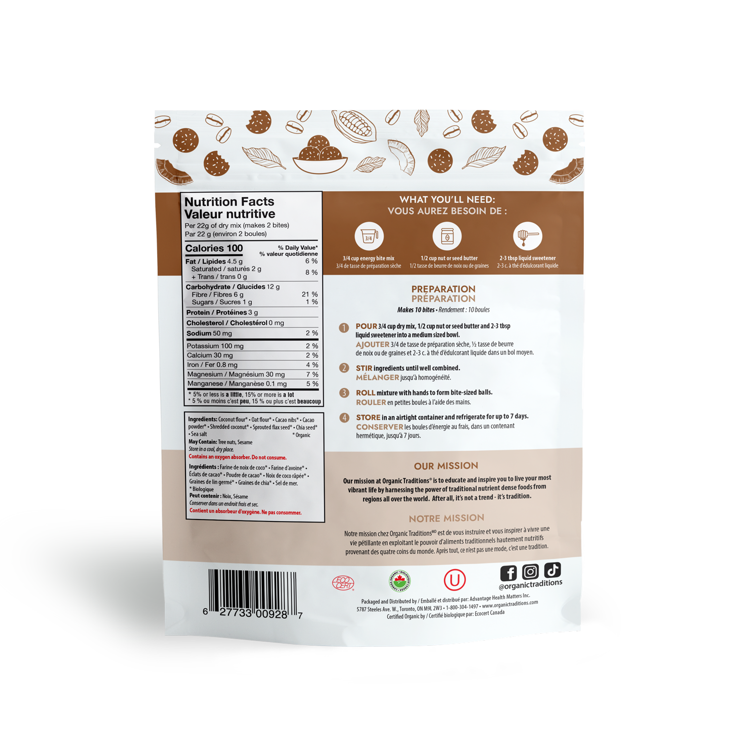 Organic Chocolate Energy Bite Mix