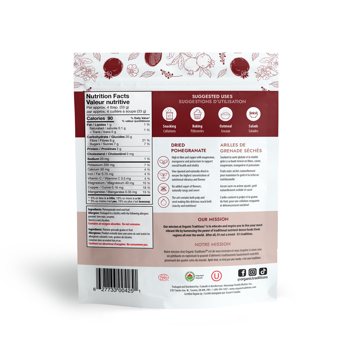 Organic Dried Pomegranates