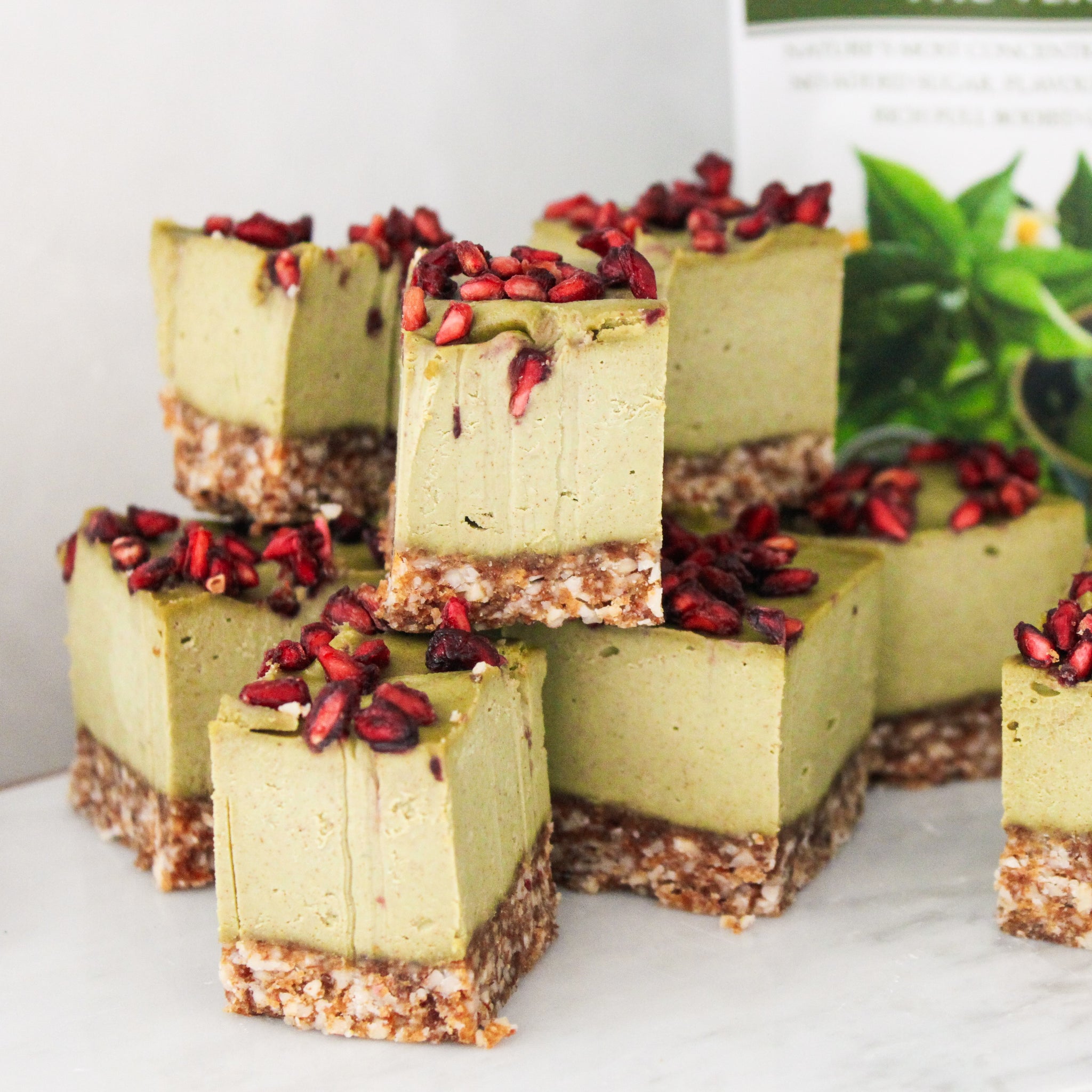 no bake matcha bars